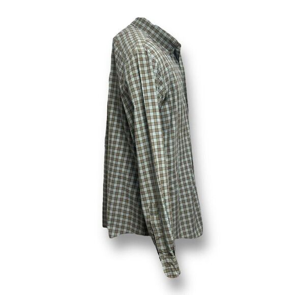 Ralph Lauren Men's L Custom Fit Brown Blue Plaid Long Sleeve Button Down Shirt - Picture 3 of 7